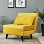 Una Single Sofa Bed - Yellow Velvet