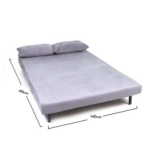 Outlet - Una Double Sprung Sofa Bed - Grey - Velvet 2 Una Grey Velvet Double Sofa Bed - Laura James