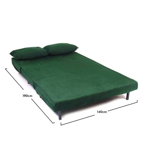 Outlet - Una Double Sofa Bed - Emerald Green - Sprung Construction 2 Una Green Sprung Double Sofa Bed - Laura James