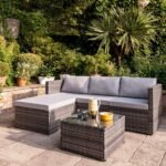 Weston Outlet - 4 Seater Rattan Corner Sofa Set - Grey Weave - Image 2