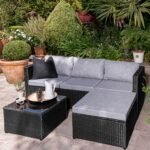 Weston Outlet - 4 Seater Rattan Corner Sofa Set - Black Weave - Image 3