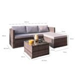 Weston Outlet - 4 Seater Rattan Corner Sofa Set - Grey Weave - Image 6