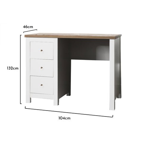 Bampton White Dressing Table with Drawers 1 Bampton White Dressing Table - Laura James