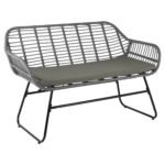 Wick Rattan Garden Sofa Set with Cream LED Premium Parasol - Light Grey - Image 8
