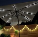 Wick Rattan Garden Sofa Set with Grey LED Premium Parasol - Light Grey - Image 2