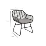 Outlet - Wick Rattan Sofa Set - Dark Grey - Image 9