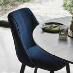 Willow Black Dining Table Set - 4 Seater - Freya Blue Dining Chairs - Black Oak Legs - Image 2