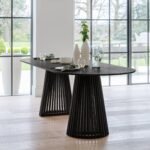 Willow Stained Black Oval Dining Table - Image 3