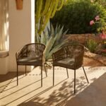 Willow 6 Seater Round Wooden Garden Dining Set - Hali Green Chairs - Image 3