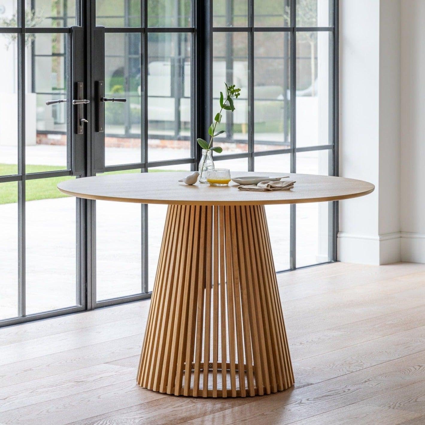 willow-round-dining-table-pale-oak-laura-james-1_0b626993-7098-4efb-820b-906332ca3e5b Outlet - Willow Round Dining Table - Pale Oak