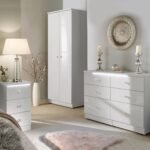Aria White Gloss with LED Lighting 6 Drawer Wide Chest - Image 2