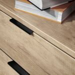 Asher Light Oak 3 Drawer Midi Unit with Black Legs - Image 3
