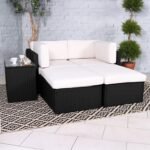 Rattan Multipositional Lounge Set with Console - Image 12