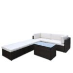 Rattan Multipositional Lounge Set with Console - Image 7