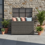 Charcoal Weave 645L Cushion Storage Box with Gas Lift - Image 2