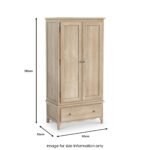 Celine Washed Oak Double Wardrobe - Image 9