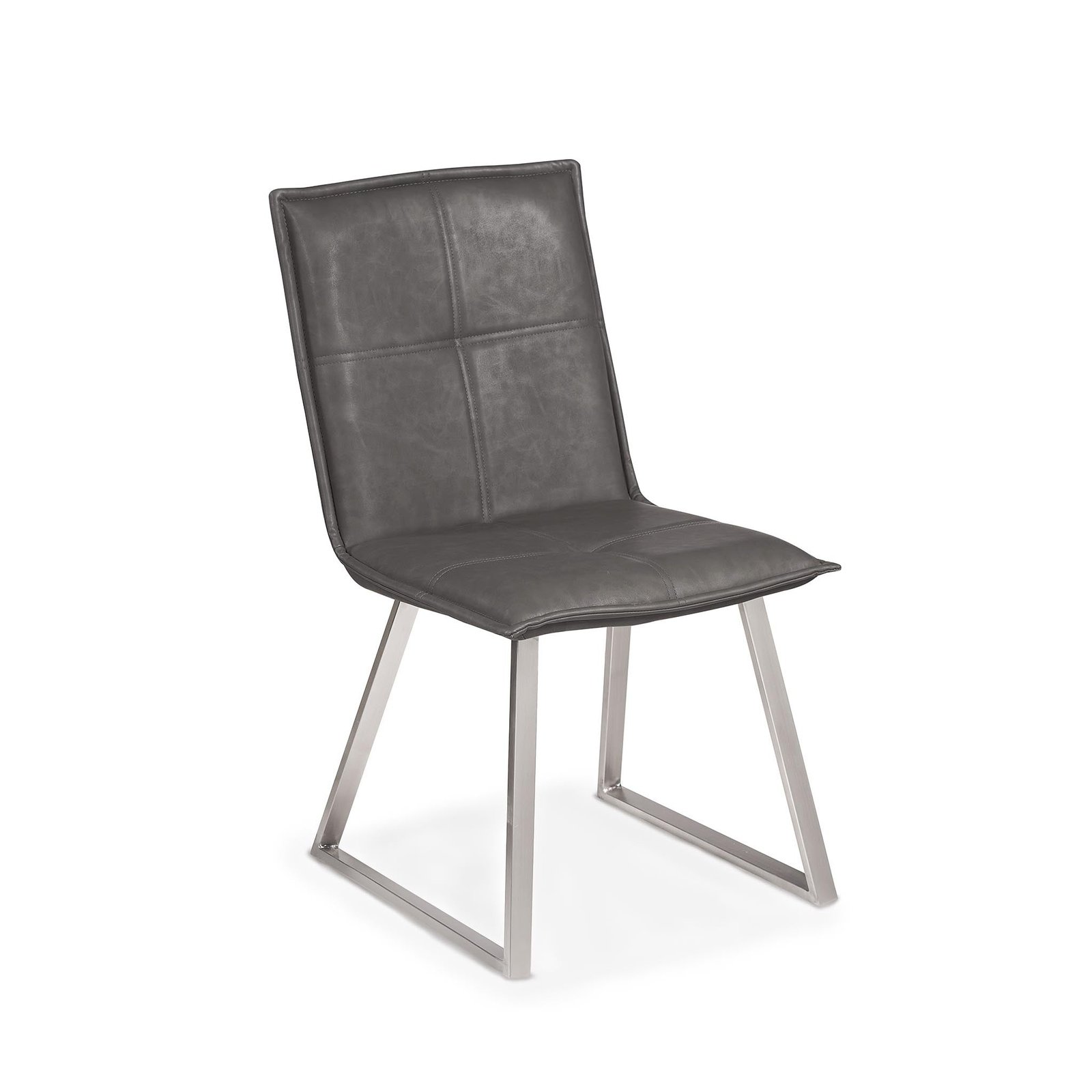 DC1515-BSS-GREY-Lucca-Dining-Chair-Stainless-Steel-Roseland-Furniture-1 Lucca Dining Chair - Image 1