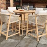 Roma FSC Bar Set 100cm High Table With 4 Deluxe Bar Stools - Image 3