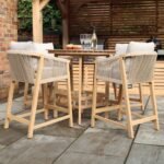 Roma FSC Bar Set 100cm High Table With 4 Deluxe Bar Stools - Image 4