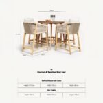 Roma FSC Bar Set 100cm High Table With 4 Deluxe Bar Stools - Image 11