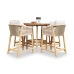 Roma FSC Bar Set 100cm High Table With 4 Deluxe Bar Stools - Image 6