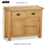 Zelah Oak Small Sideboard - Image 7