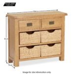 Zelah Oak Small Sideboard with Baskets - Image 9