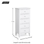 Chester White Tallboy Chest with 5 Drawers - Image 6