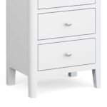 Chester White Tallboy Chest with 5 Drawers - Image 5
