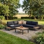 LIFE Soho Corner Lounge with Teak Coffee Table and Side Tables