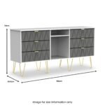 Geo 6 Drawer Sideboard with Gold Hairpin Legs - Image 19