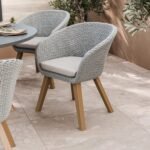 Luna 6 Seater Round Concrete Dining Set with Sol Rattan Dining Chairs - Image 3