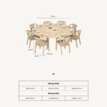 Maris 8 Seater Round Dining Table Set with Riven Chairs - Image 10
