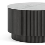 Milo Mango & Marble Round Fluted Coffee Table - Image 3