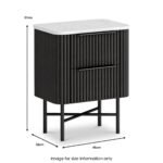 Milo Mango & Marble 2 Drawer Narrow Bedside - Image 5