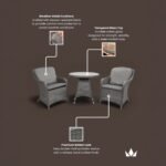 Paris 2 Seat Lux Rattan Bistro Set - Image 9
