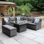 Paris 120cm Fire Pit Dine or Lounge Rattan Set with Bench - Image 4