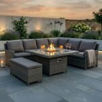 Paris 120cm Fire Pit Dine or Lounge Rattan Set with Bench - Image 2