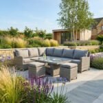 Paris Rattan Lounge Dining Set with Rise and Fall Table