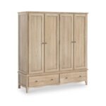 Celine Washed Oak 4 Door Wardrobe