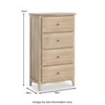 Celine Washed Oak XL 4 Drawer Tallboy Chest - Image 6
