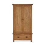 Zelah Oak Double Wardrobe with Drawer - Image 3
