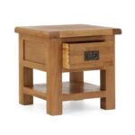 Zelah Oak Lamp Table with Drawer - Image 4