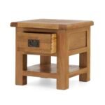 Zelah Oak Lamp Table with Drawer - Image 5