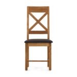 Zelah Oak Cross-Back Dining Chair with Padded Seat - Image 3
