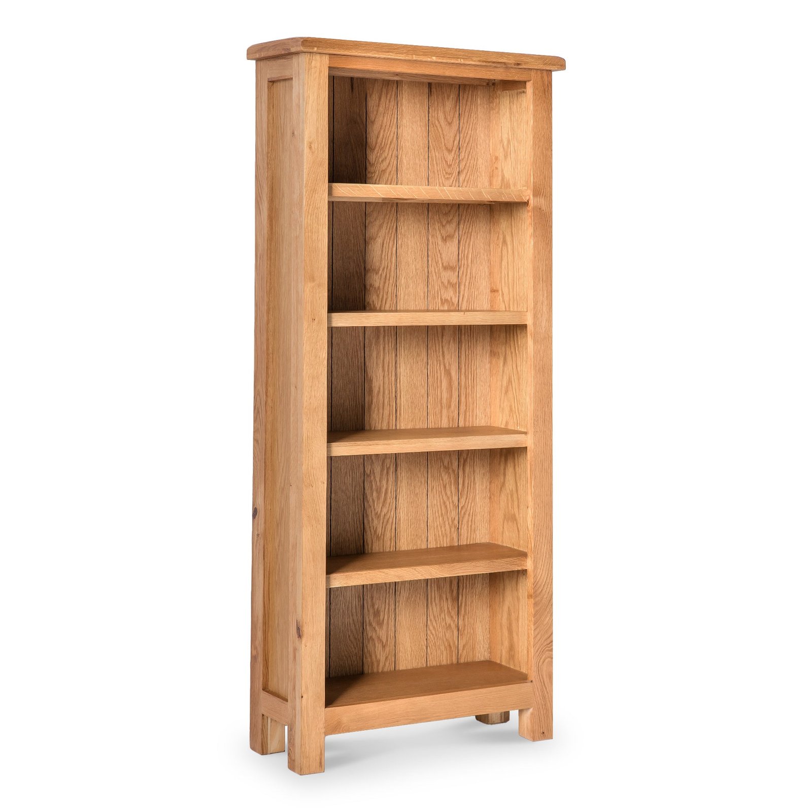 RF2594-surrey-oak-slim-bookcase-Angle1 Surrey Oak Slim Bookcase - Image 1
