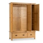 Surrey Oak Triple Wardrobe & Drawers - Image 5