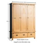 Surrey Oak Triple Wardrobe & Drawers - Image 18