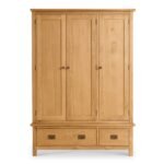 Surrey Oak Triple Wardrobe & Drawers - Image 3