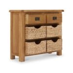 Zelah Oak Small Sideboard with Baskets - Image 3